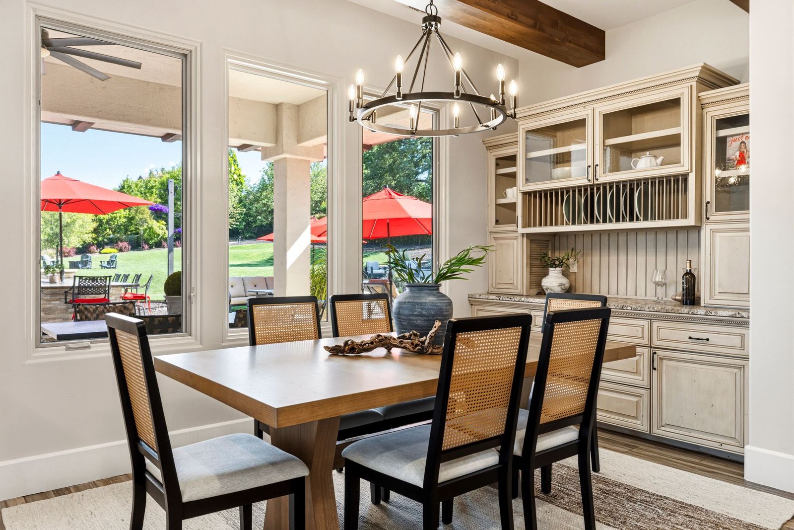 Dining by the windows