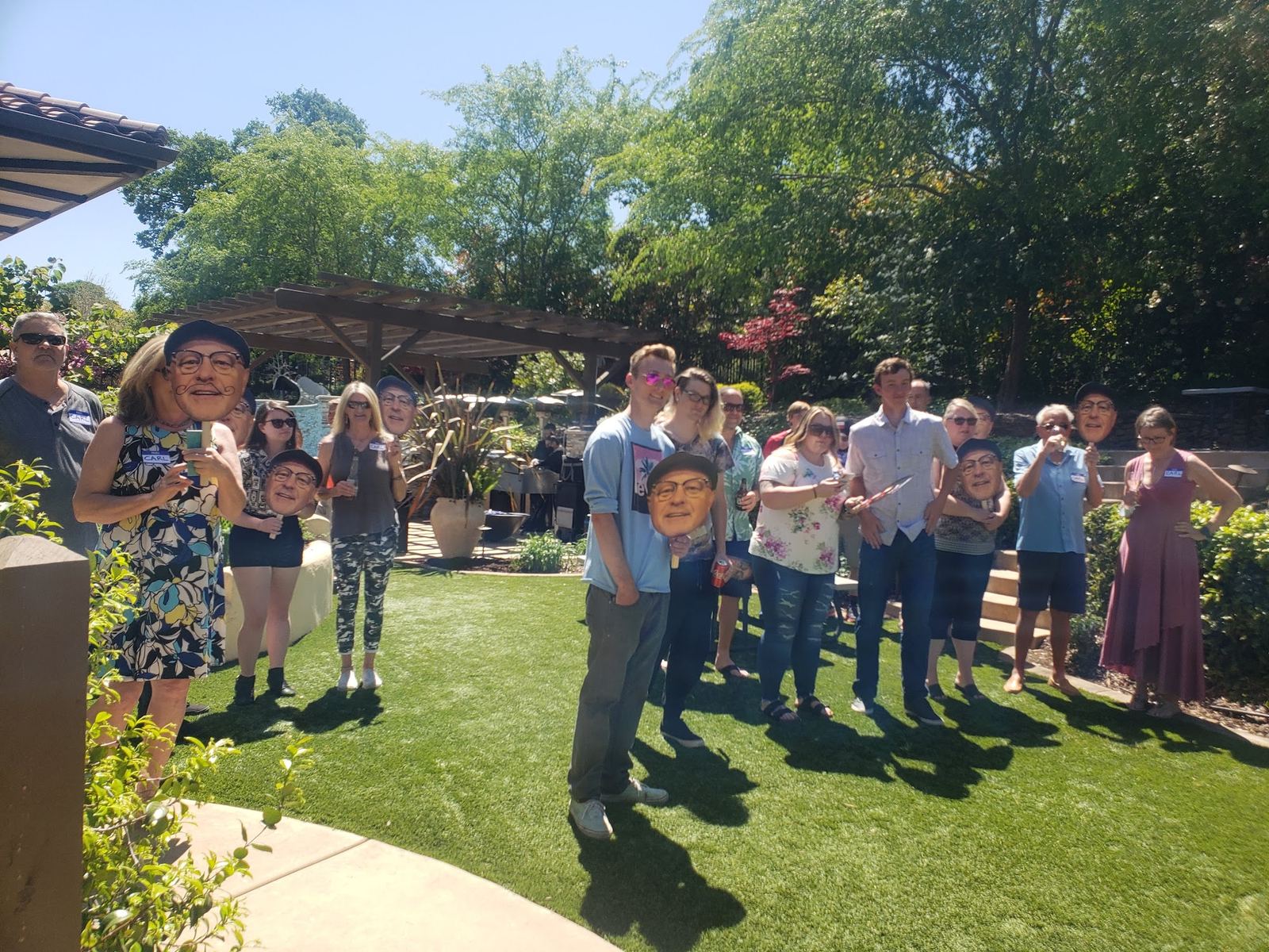 A group of friends on the lawn