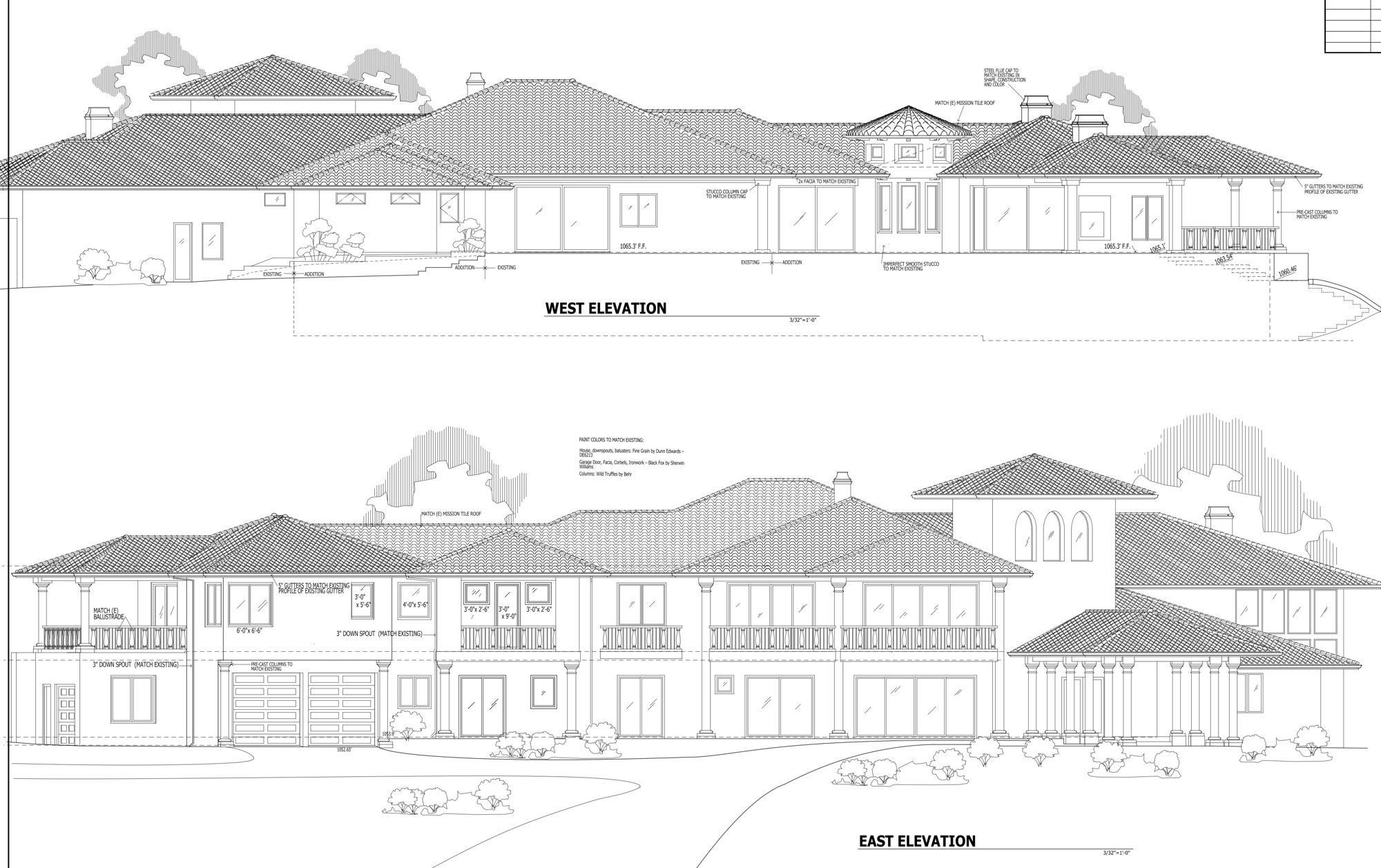 Proposed west and east elevations